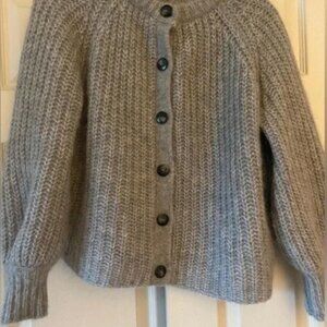 Sezane Emile Cardigan - Mottled Gray - Large